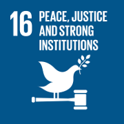 Icon for 'Peace, justice and strong institutions' goal